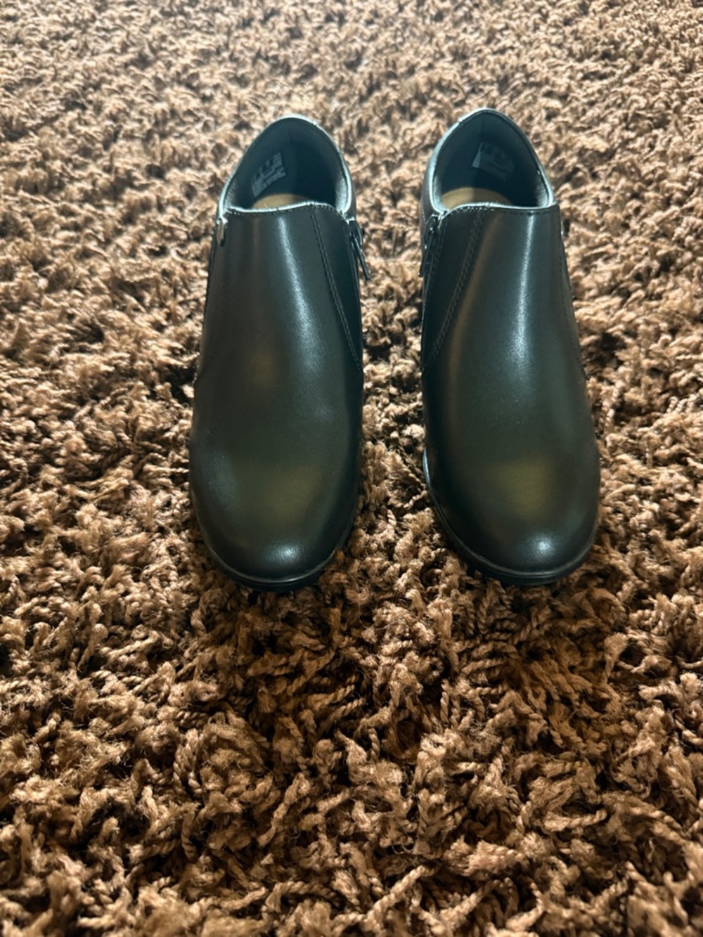 Clarks Black Leather Slip-On Comfort Shoes